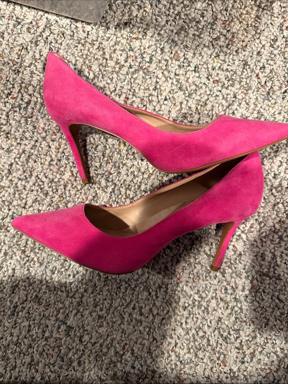 Pink suede high heel Banana Republic